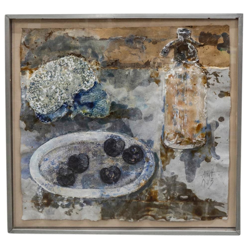 Frederic Amat i Noguera comparable auction result: frederic amat spanish b 1953 still life wax acrylic painting