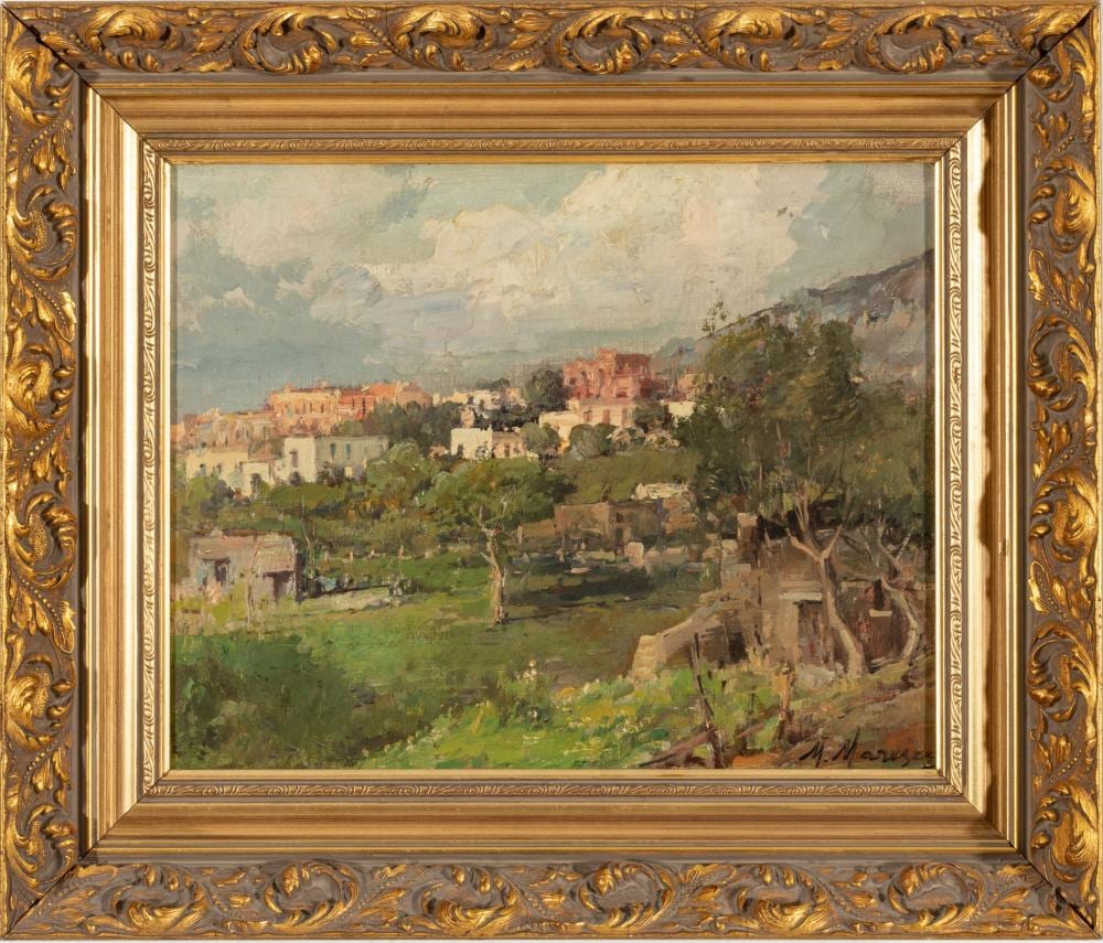 mario maresca italian 1877 1959 oil on canvas early to mid 20th c italian village landscape h 12 w 14 5 · DuMouchelles · 2023-10-20 Mario Maresca comparable auction result: mario maresca italian 1877 1959 oil on canvas early to mid 20th c italian village landscape h 12 w 14 5