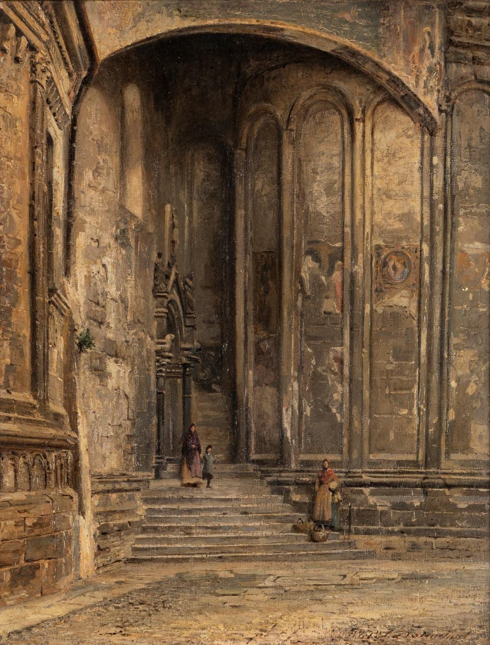 Stefano Donadoni comparable auction result: stefano donadoni somasca 1844 roma 1911 staircase of the duomo di bergamo