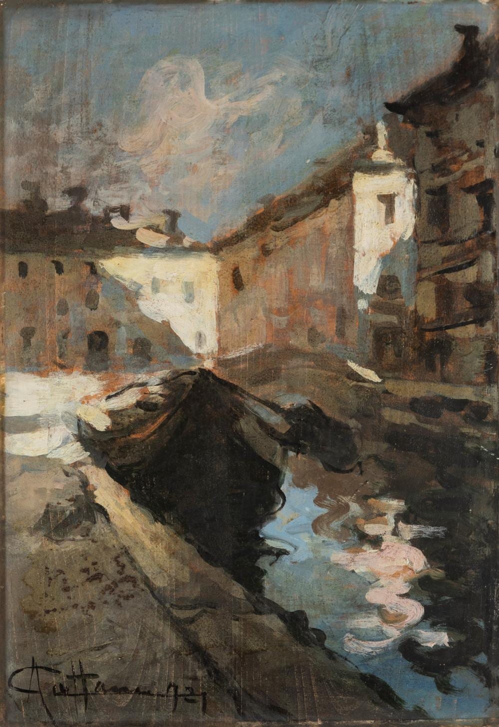 achille cattaneo limbiate 1872 milano 1931 glimpse of san marco milan 1921 · Finarte · 2023-10-20 Achille Cattaneo comparable auction result: achille cattaneo limbiate 1872 milano 1931 glimpse of san marco milan 1921