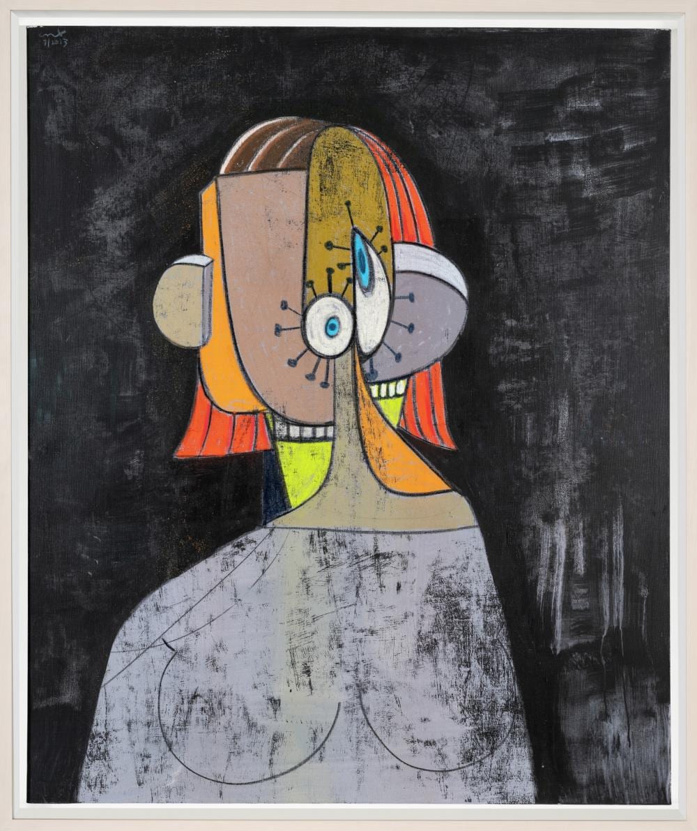 George Condo 喬治・康多 | Female Portrait with Blue Eyes 藍眼睛女士肖像 comparable sale