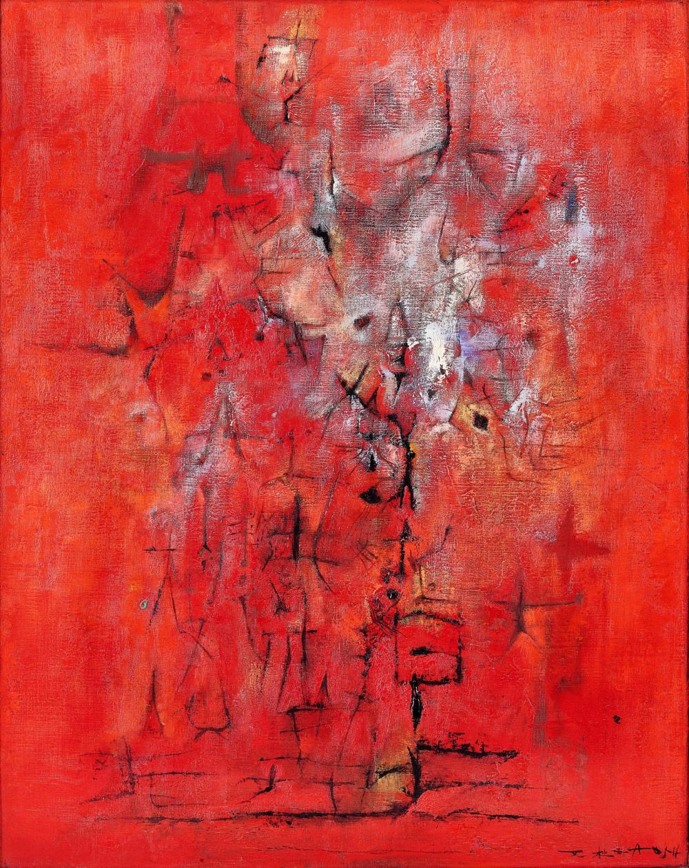 Zao Wou-Ki 趙無極 | Sous un grand arbre d'été - 05.07.54 盛夏森林 - 05.07.54 comparable sale