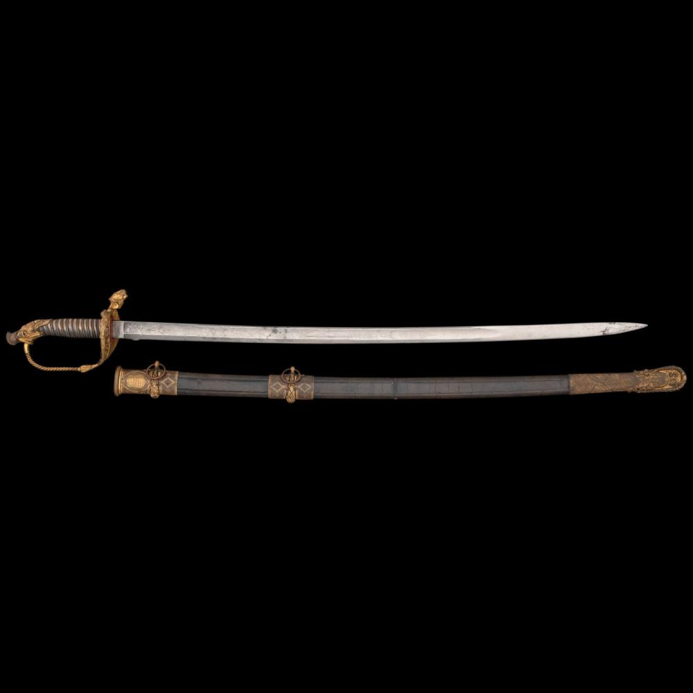 Tiffany & Co. Greco-Roman Bust Hilt Presentation Sword of Capt. A.A. Donalds - 2nd Fire Zouaves - Mortally Wounded at Bristoe Station sold by Cowan's Auctions, lot 59 — auction record photograph