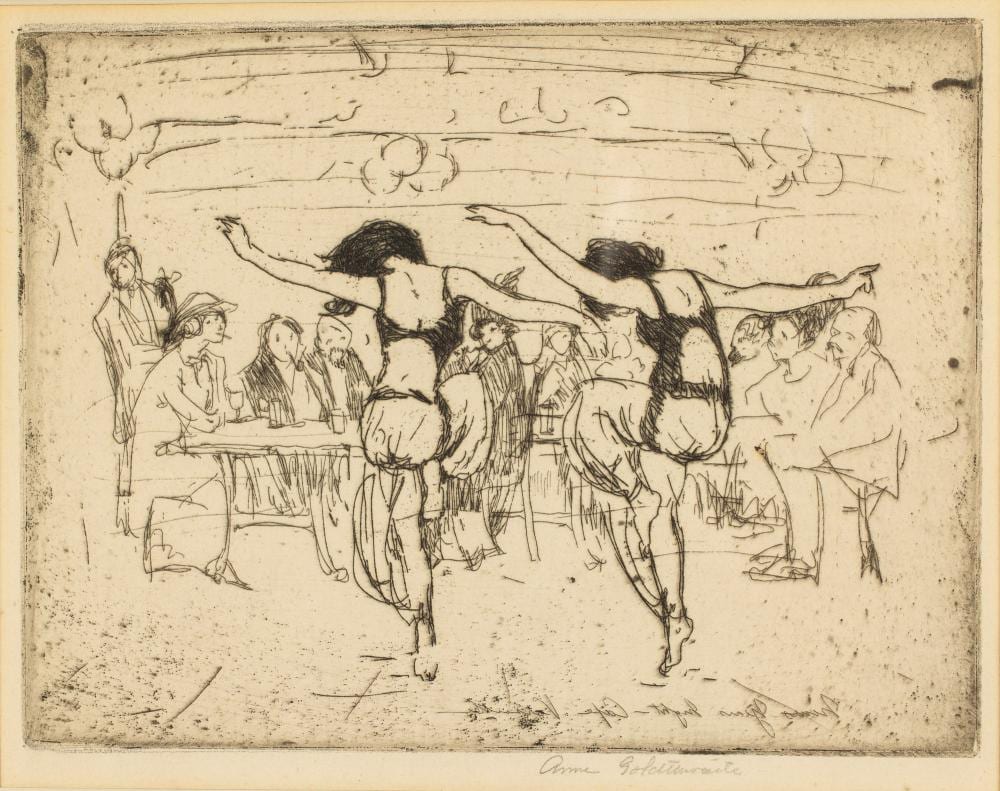 Anne Goldthwaite comparable auction result: anne goldthwaite night caf versailles etching