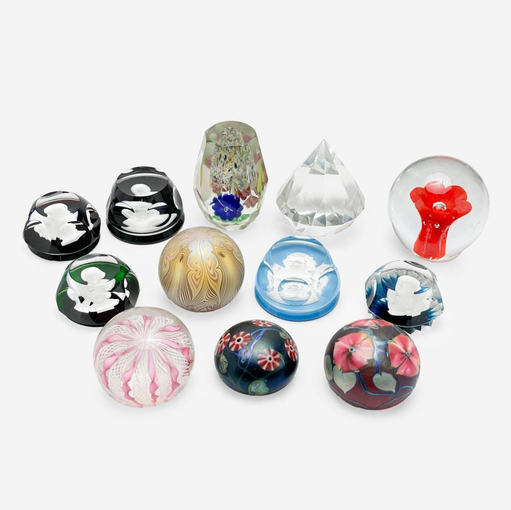 David Lotton comparable auction result: david lotton tiffany co barrat and other paperweights group of 13