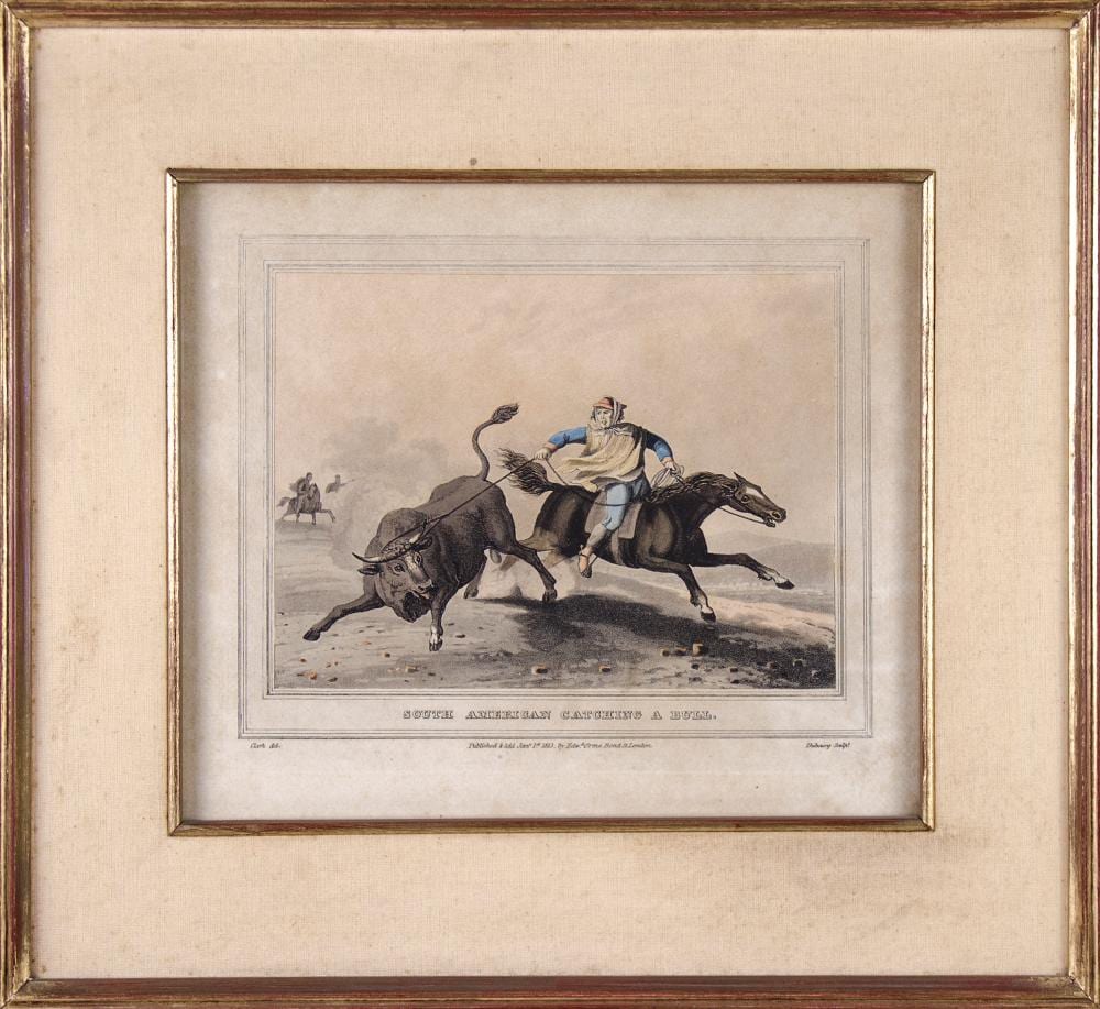 John Heaviside Clark comparable auction result: john heaviside clark edward orme south american catching a bull london 1813