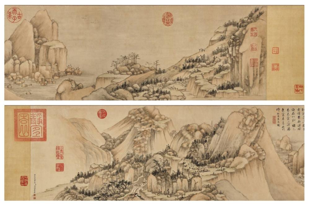 Xu Yang, Landscape after Wang Gongwang | 徐揚 摹黃公望筆意卷 comparable sale