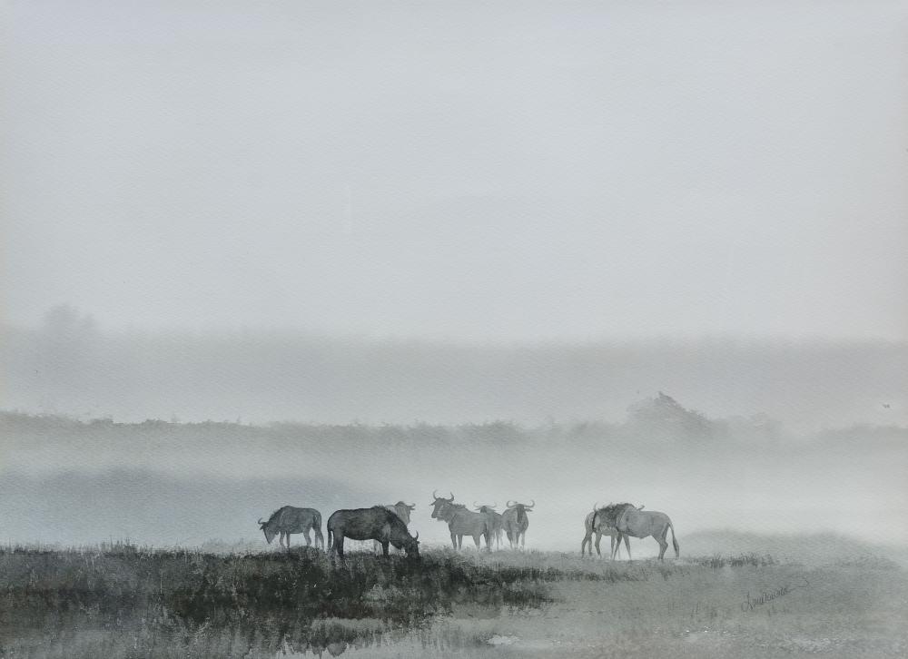 Kim (1952) Donaldson comparable auction result: kim donaldson sa born 1952 watercolour wildebeest signed 53 x 73