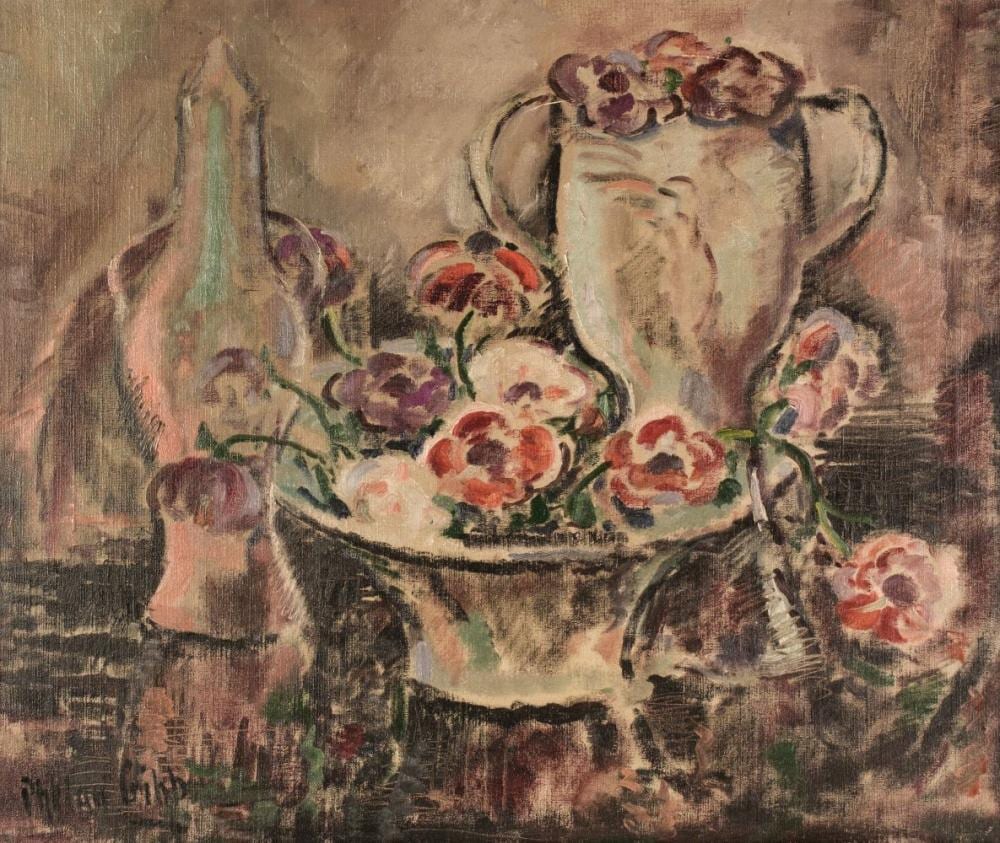 Phelan Gibb comparable auction result: phelan gibb henry william 1870 1948 still life with flowers circa 1946 oil on canvas