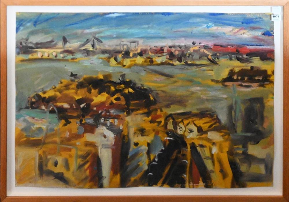 John R Walker comparable auction result: john r walker dusk looking west waverton 15th floor 1996 oil on paper signed titled and dated verso 50 x 69cm frame size 5