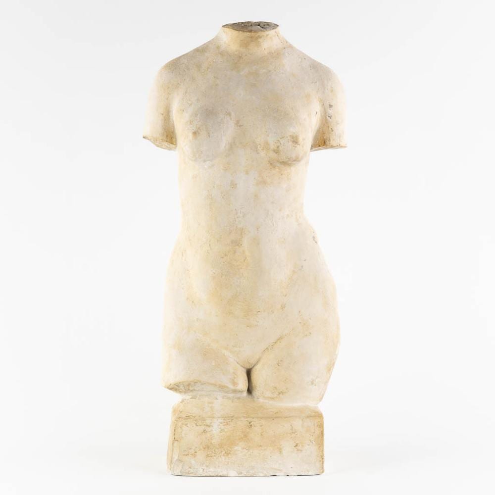 Louis Dejean comparable auction result: louis dejean 1872 1953 torso of a lady patinated plaster l 19 x w 25 5 x h 68 cm