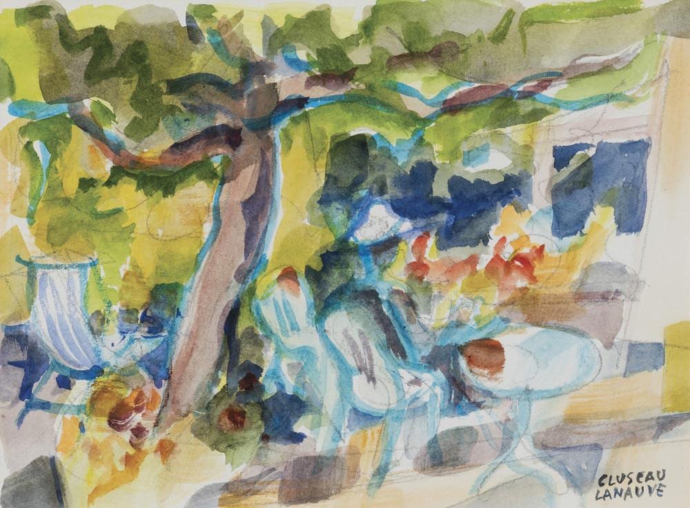 Jean Cluseau-Lanauve comparable auction result: jean cluseau lanauve 1914 1997 la terrasse au tilleul 1990