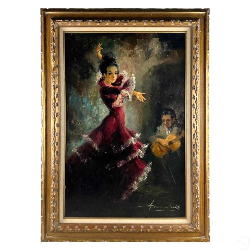 Anatoly Metlan comparable auction result: anatoly metlan b 1964 flamenco dancer oil painting