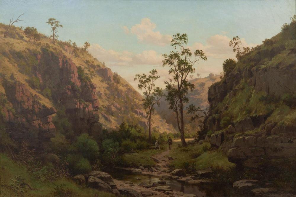 Henry James Johnstone comparable auction result: henry james johnstone 1835 1907 valley of the sturt craigeburn south australia 1878 oil on canvas 67 x 100 5cm