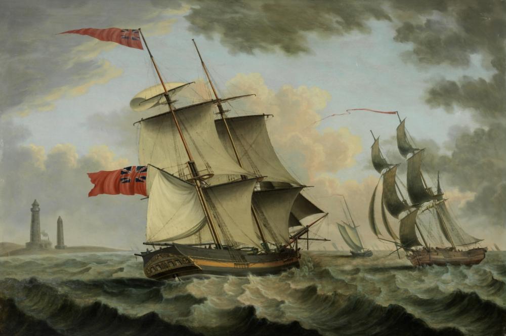 Edmund C. Coates comparable auction result: edmund c coates american 1816 1871 the merchant snow elizabeth of newcastle in choppy seas passing the happisburgh lighthouses on the norfolk coast