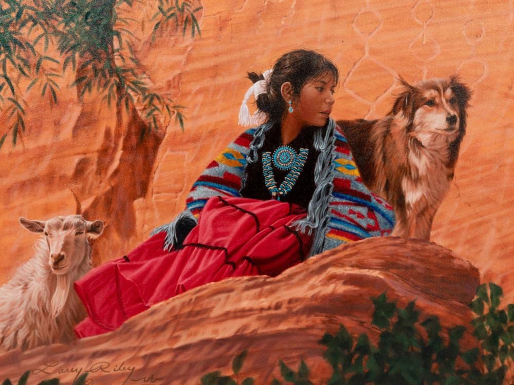Larry Riley comparable auction result: larry riley american b 1947 canyon de chelly