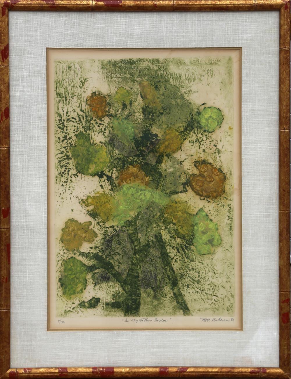Ruth Kerkovius comparable auction result: ruth kerkovius in my father s garden etching with aquatint