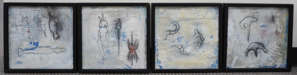 Susan Laufer comparable auction result: susan laufer american b 1950 untitled abstracts four mixed medias on paper each frame 13 x 13 in 33 x 33 cm