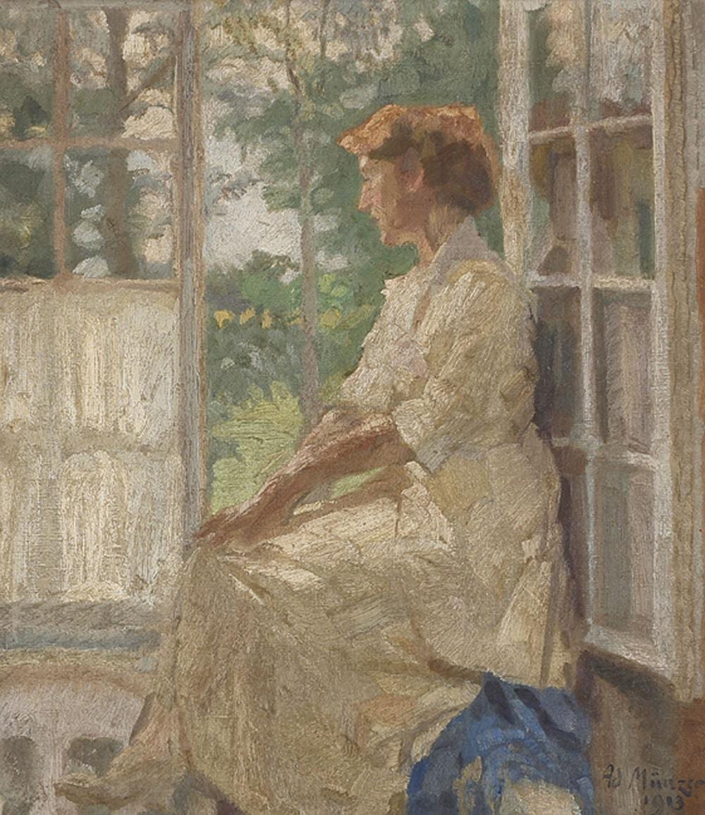 Adolf Münzer comparable auction result: adolf m nzer frau am fenster