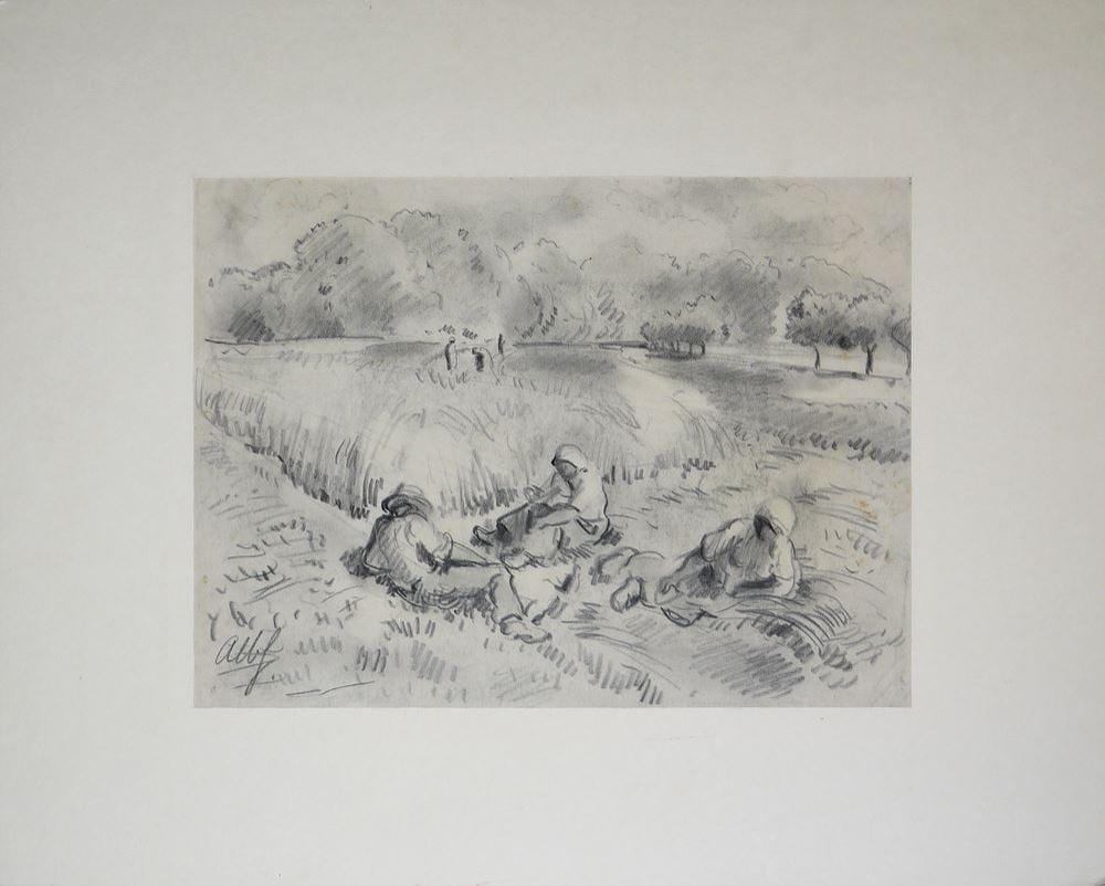 Albert Haueisen comparable auction result: albert haueisen feldarbeit bei der ernte 3 gro e zeichnungen 1920er jahre