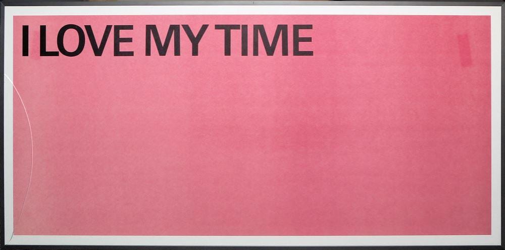 Gerhard Merz comparable auction result: gerhard merz i love my time vierteilige serie 4 farblithographien von 1980 gerahmt