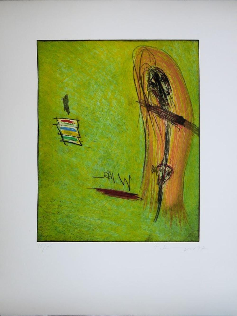 franz ringel ohne titel signierte farbaquatinta radierung von 1977 · K&K – Auktionen in Heidelberg · 2023-11-03 Franz Ringel comparable auction result: franz ringel ohne titel signierte farbaquatinta radierung von 1977