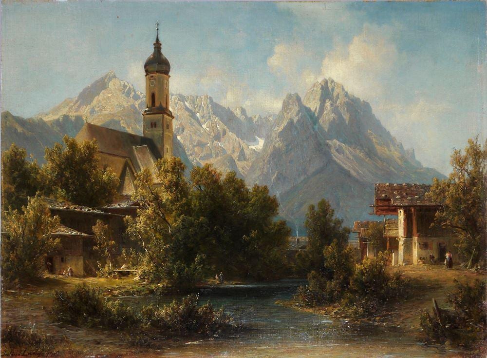 Julius (1817) Lange comparable auction result: julius lange gebirgslandschaft mit watzmann und gebirgsbach lgem lde von 1867