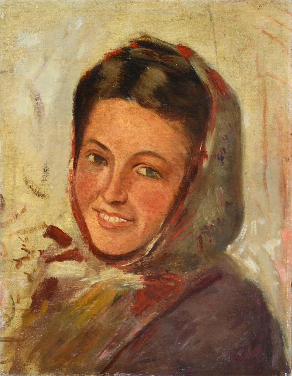 Niccolò Cannicci comparable auction result: niccol cannicci firenze 1846 1906 ritratto di contadina