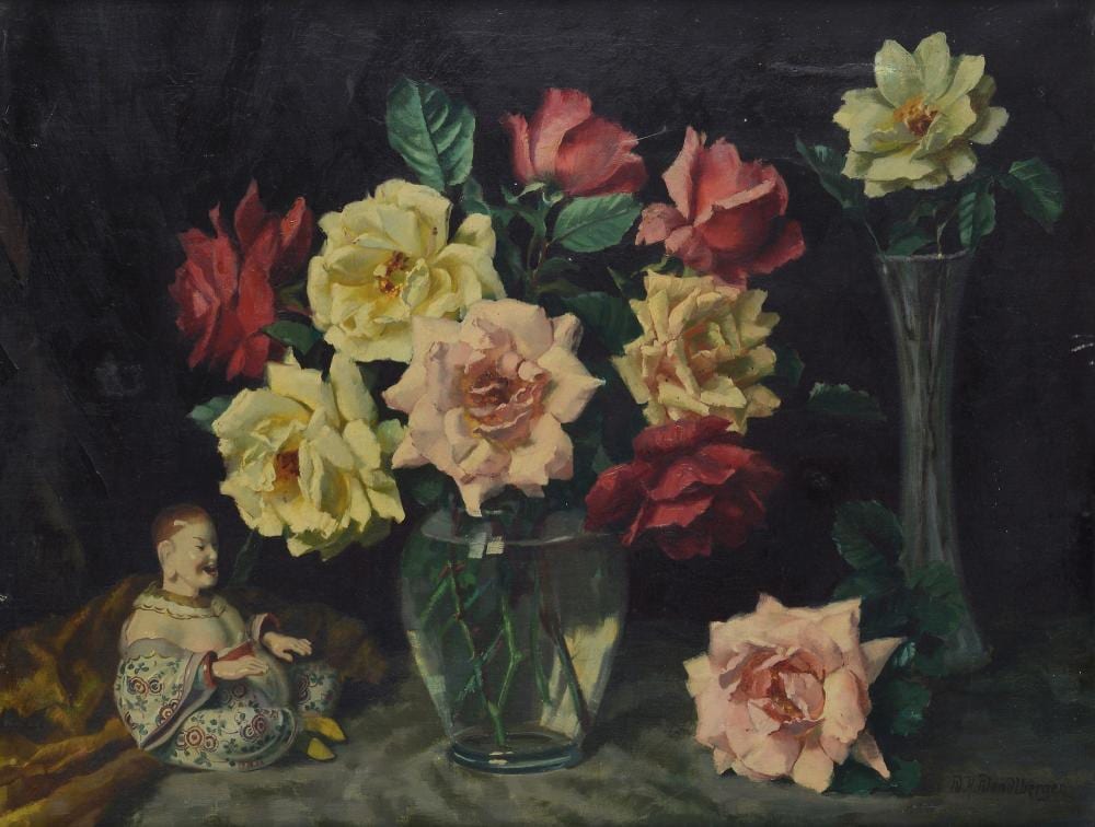 Wenzel Hermann Wendlberger comparable auction result: wenzel hermann wendlberger 1882 1945 vasi di fiori con porcellana cinese