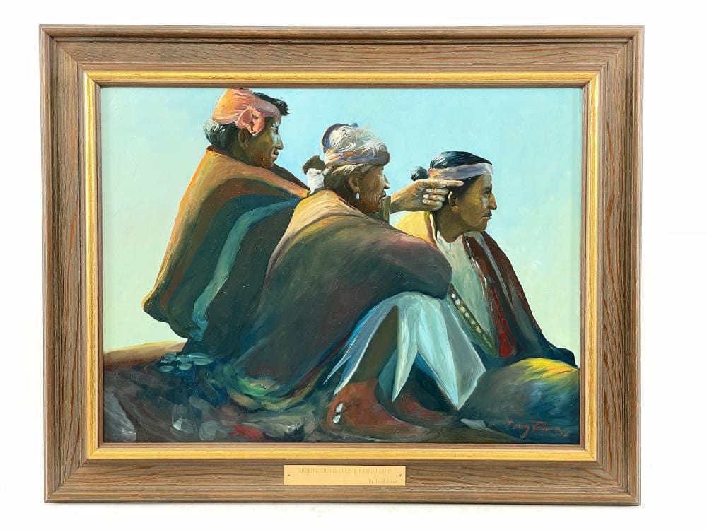 David Johns comparable auction result: david johns three navajos oil on board