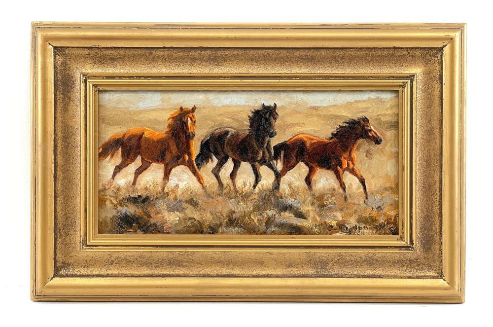 Cynthia Rigden comparable auction result: cynthia rigden triple play oil on board