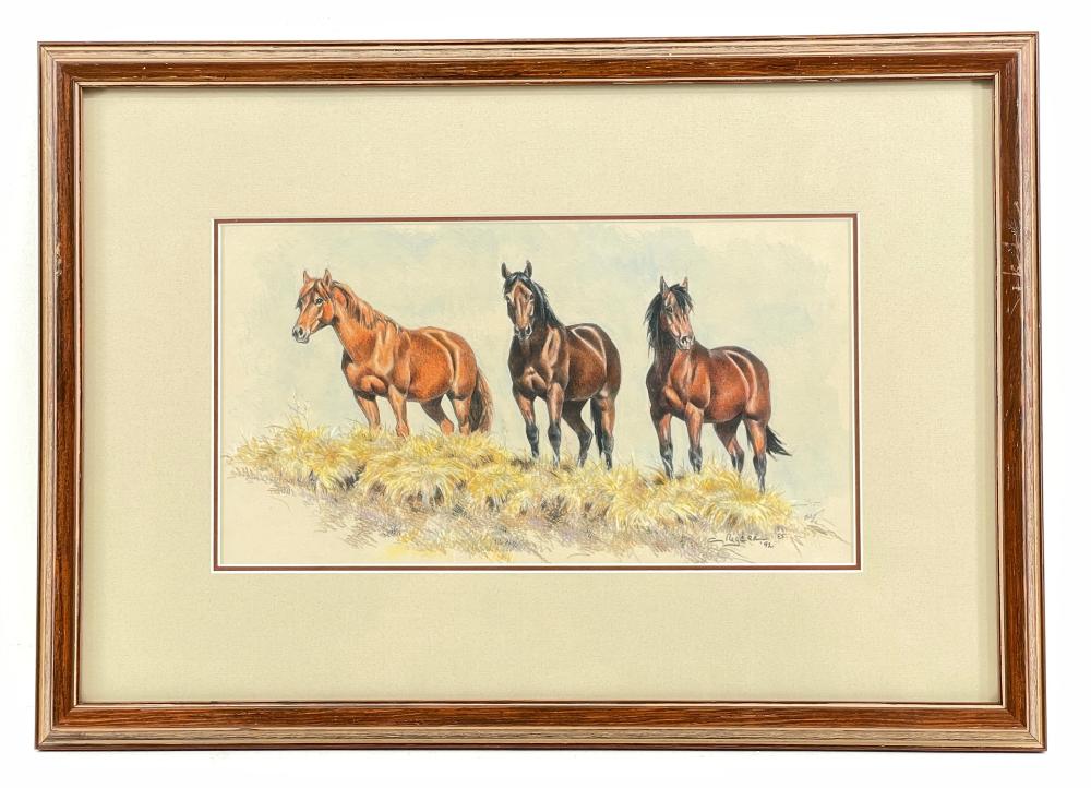 Cynthia Rigden comparable auction result: cynthia rigden skylined colored pencil graphite on paper