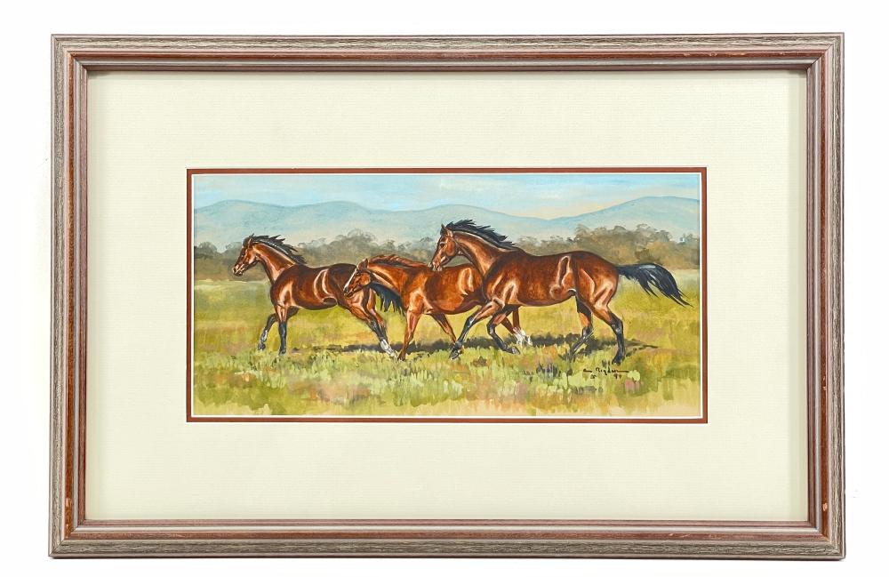 Cynthia Rigden comparable auction result: cynthia rigden i ll race you watercolor on paper