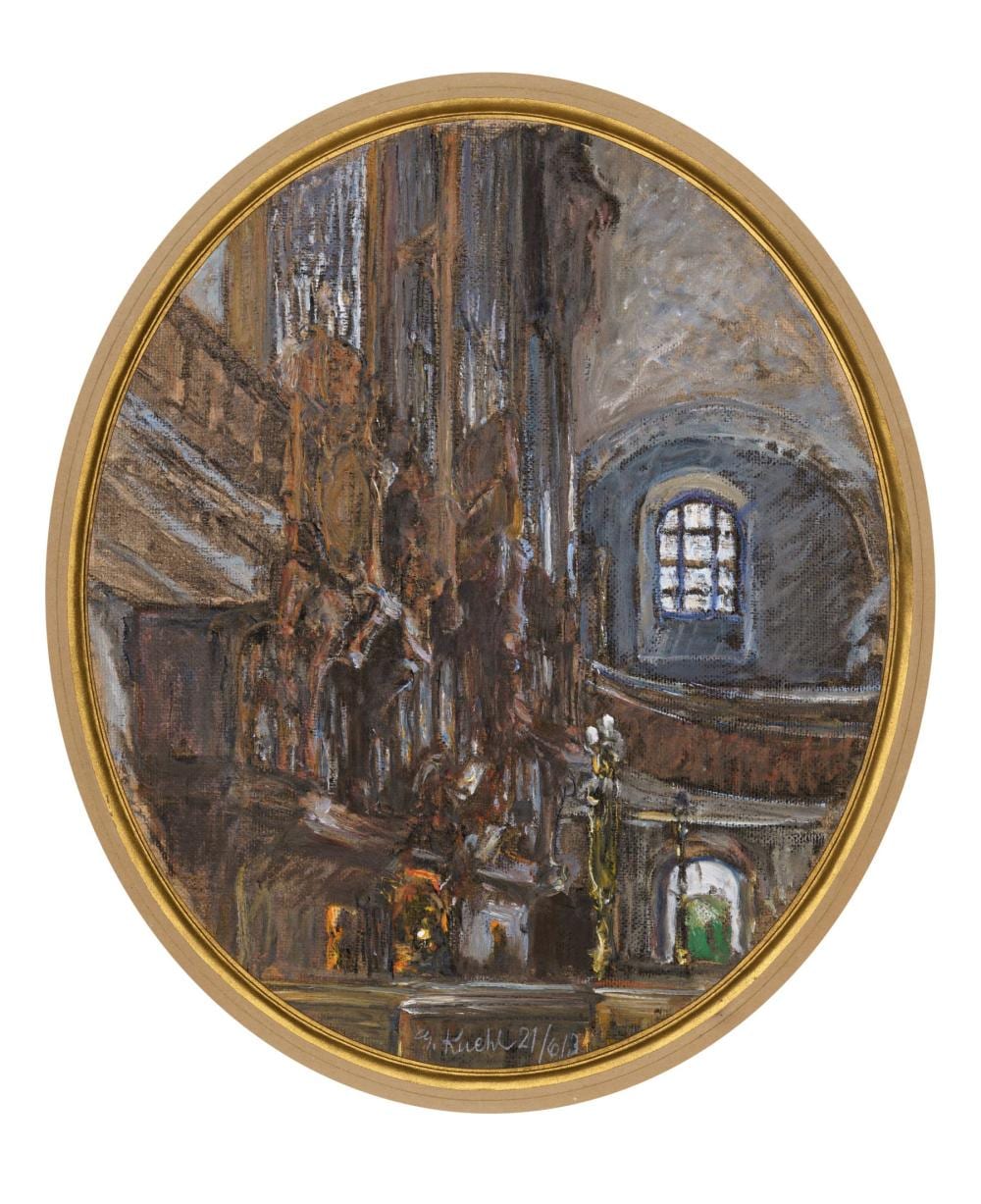 Gotthardt Kuehl comparable auction result: gotthardt kuehl dresden blick auf die orgel der kreuzkirche 1903