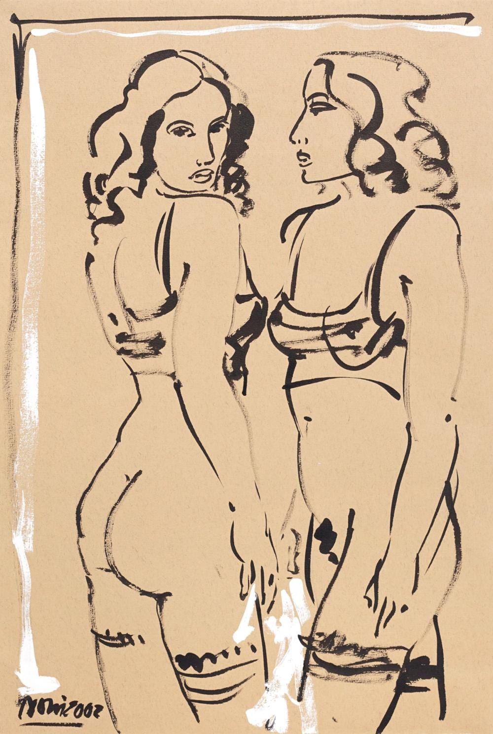 Norbert Wientzkowski comparable auction result: norbert wientzkowski zwei stehende weibliche akte 2002