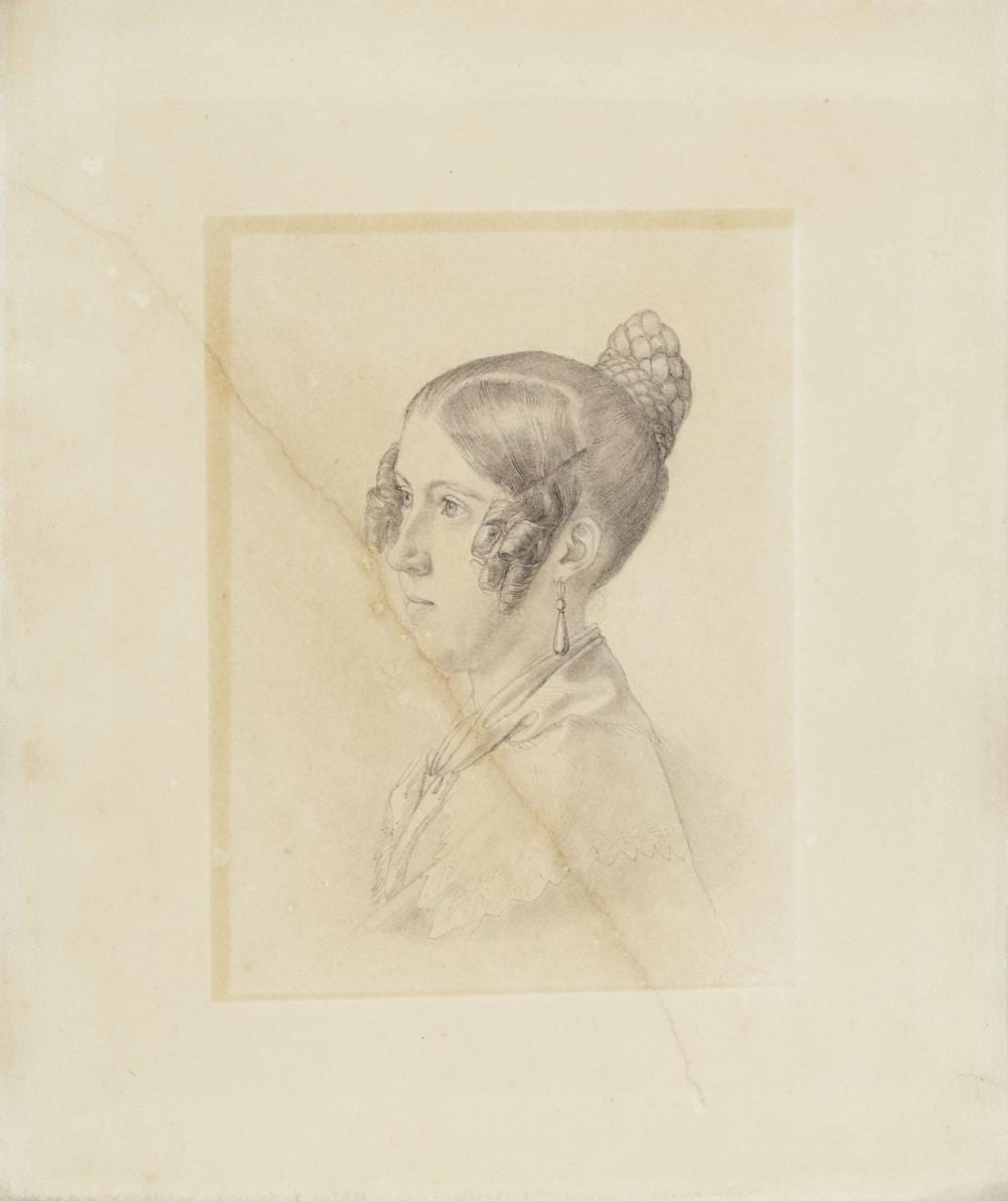 Ernst Friedrich August Rietschel comparable auction result: ernst friedrich august rietschel charlotte carus um 1836 1838