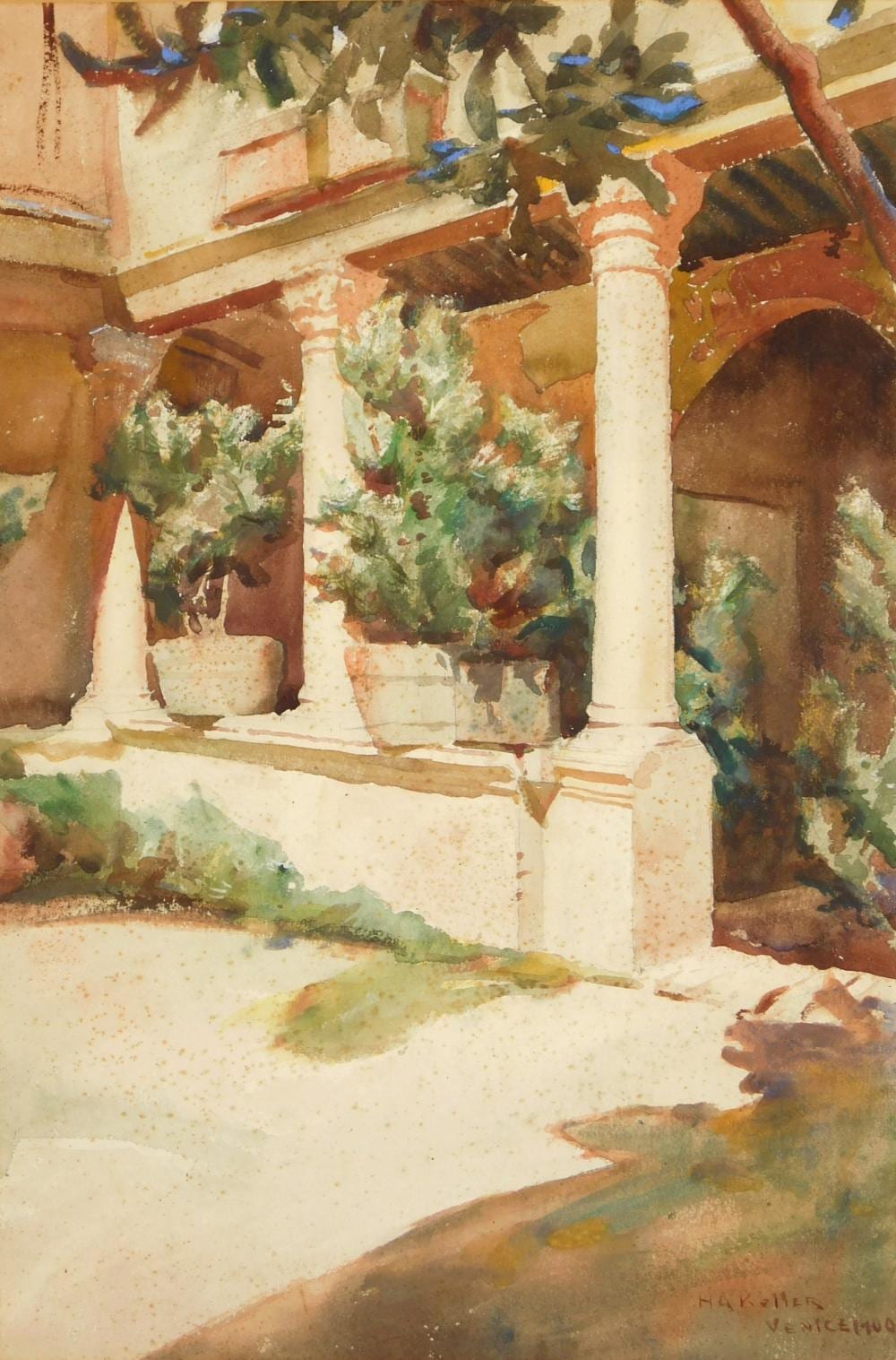 Henry George Keller comparable auction result: henry george keller watercolor