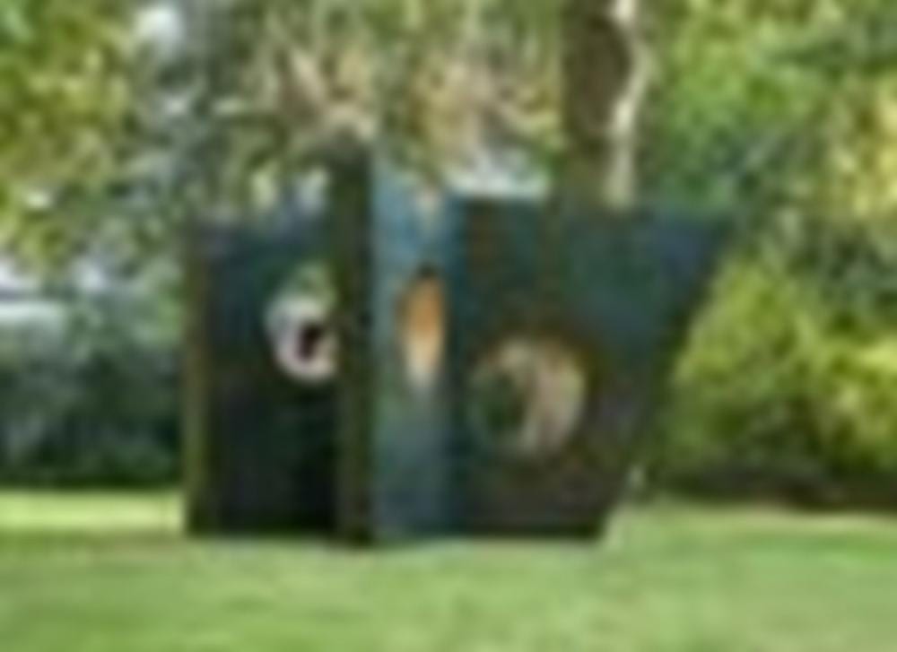 Dame Barbara Hepworth (1903-1975) Three Obliques (Walk In) bronze with a gr comparable sale