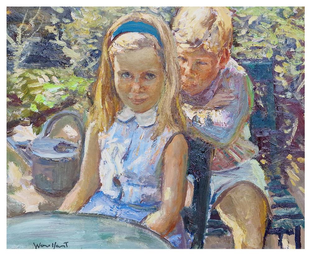 Marius Woulfart comparable auction result: marius woulfart 1905 1991 enfants la terrasse du jardin