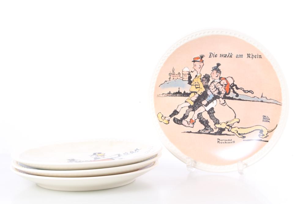 Newell Pottery Co. "Rockwell On Tour" Collectible Plates Lot Of Four sold by Lettieri Auction & Appraisal, lot 404 — auction record photograph