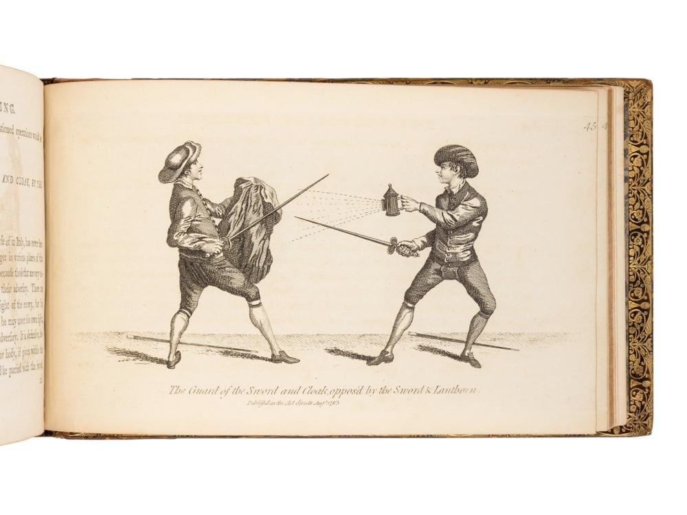 Herbert Carmichael comparable auction result: angelo domenico the school of fencing l 1787 plates dated 1783 first edition in english