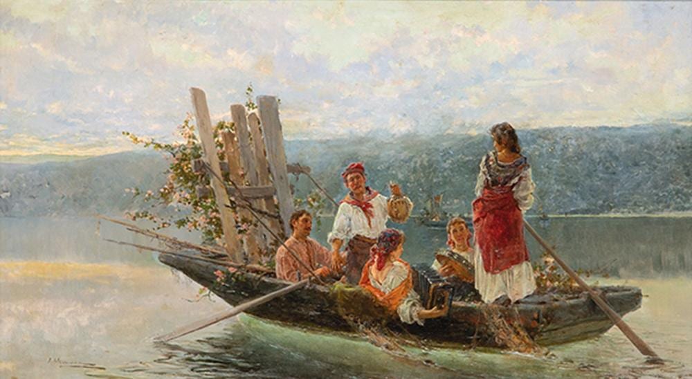 Anselmo Guinea comparable auction result: anselmo guinea y ugalde italian fishermen celebrating asuncion day