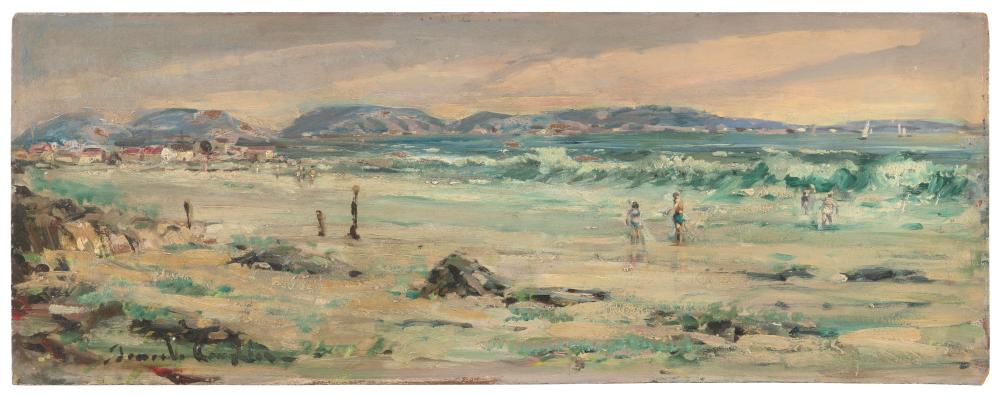 edgardo coghlan mexico 1928 1995 beach scene oil on board 10 x 26 unframed · Eldred's · 2023-11-03 Edgardo Coghlan comparable auction result: edgardo coghlan mexico 1928 1995 beach scene oil on board 10 x 26 unframed
