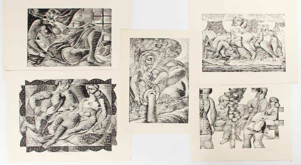 jack gerber american b 1927 five linocuts · Hoch LTD. · 2023-10-29 Jack Gerber comparable auction result: jack gerber american b 1927 five linocuts