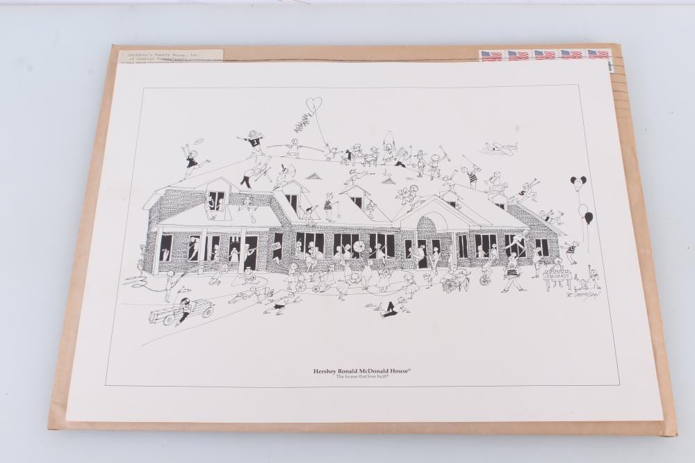 hershey ronald mcdonald house print by b johnson · Lettieri Auction & Appraisal · 2023-10-31 B. Johnson comparable auction result: hershey ronald mcdonald house print by b johnson