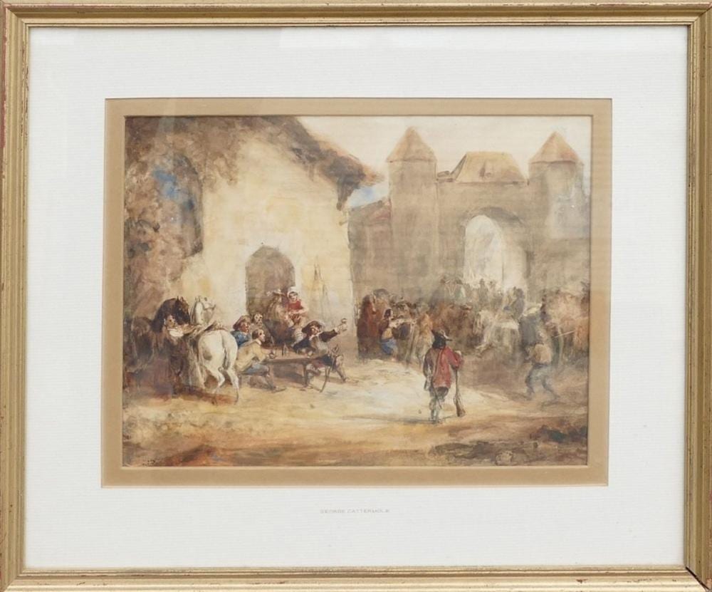 George Cattermole comparable auction result: george cattermole 19th century watercolour tavern scene frame size 42 5cm x 49cm