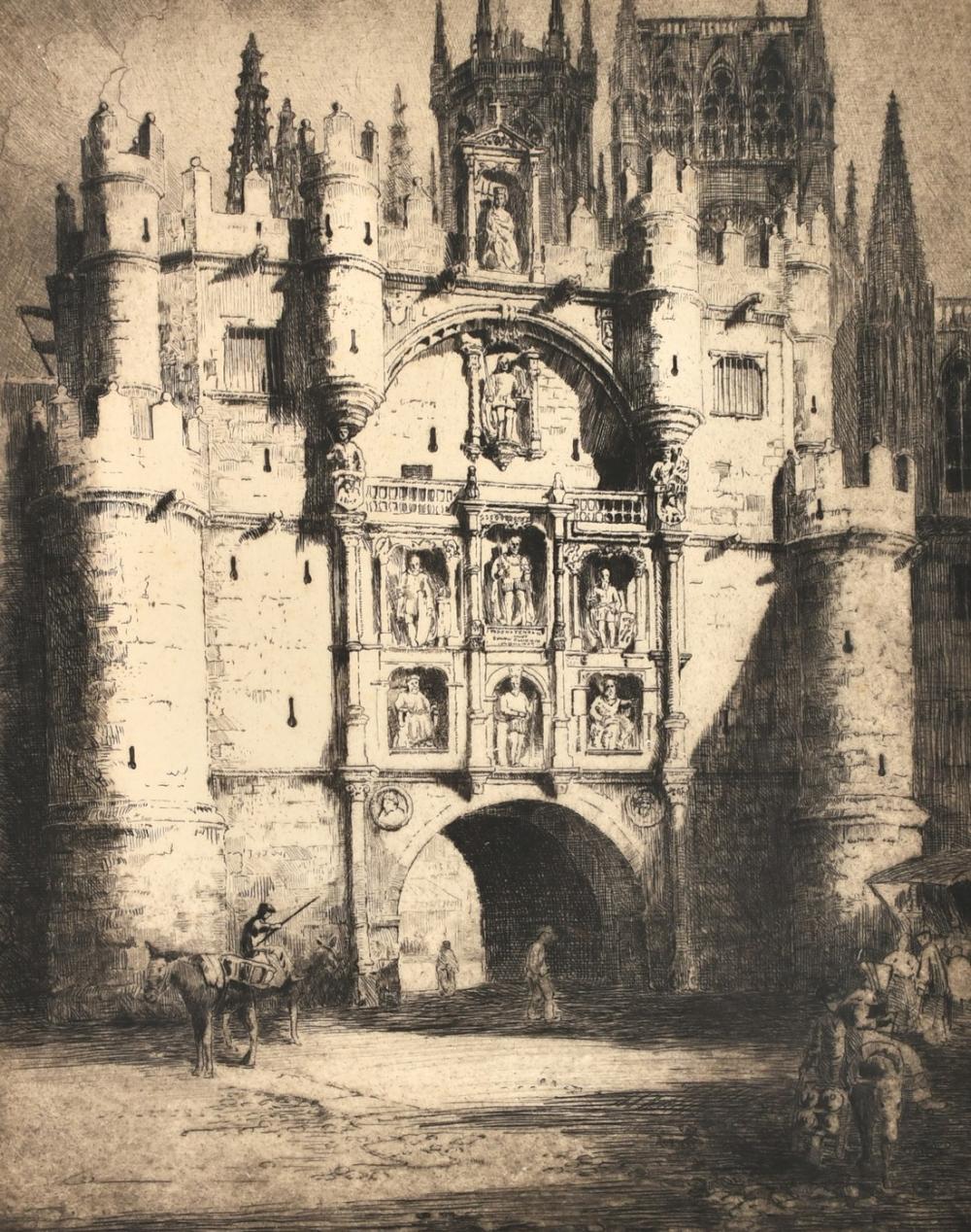 Andrew Fairbairn Affleck comparable auction result: andrew fairbairn affleck 1874 1935 arco de danta maria engraving signed in pencil plate size 14 5 x 11