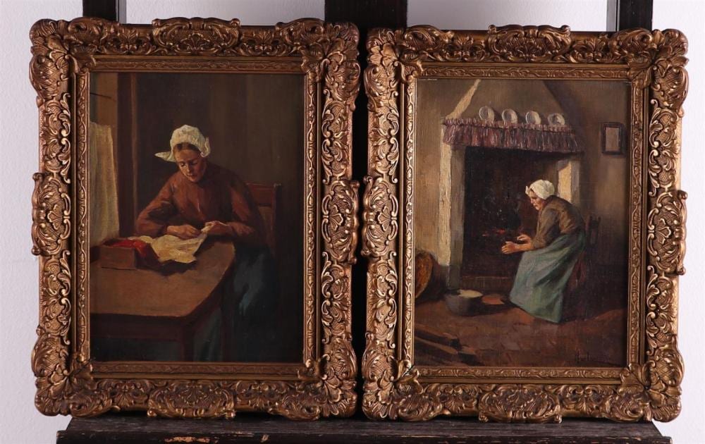 Hendrikus Johannes Franciscus van Langen comparable auction result: hendrikus johannes franciscus van langen grave 1874 1964 haarlem a farmer s wife by the fire