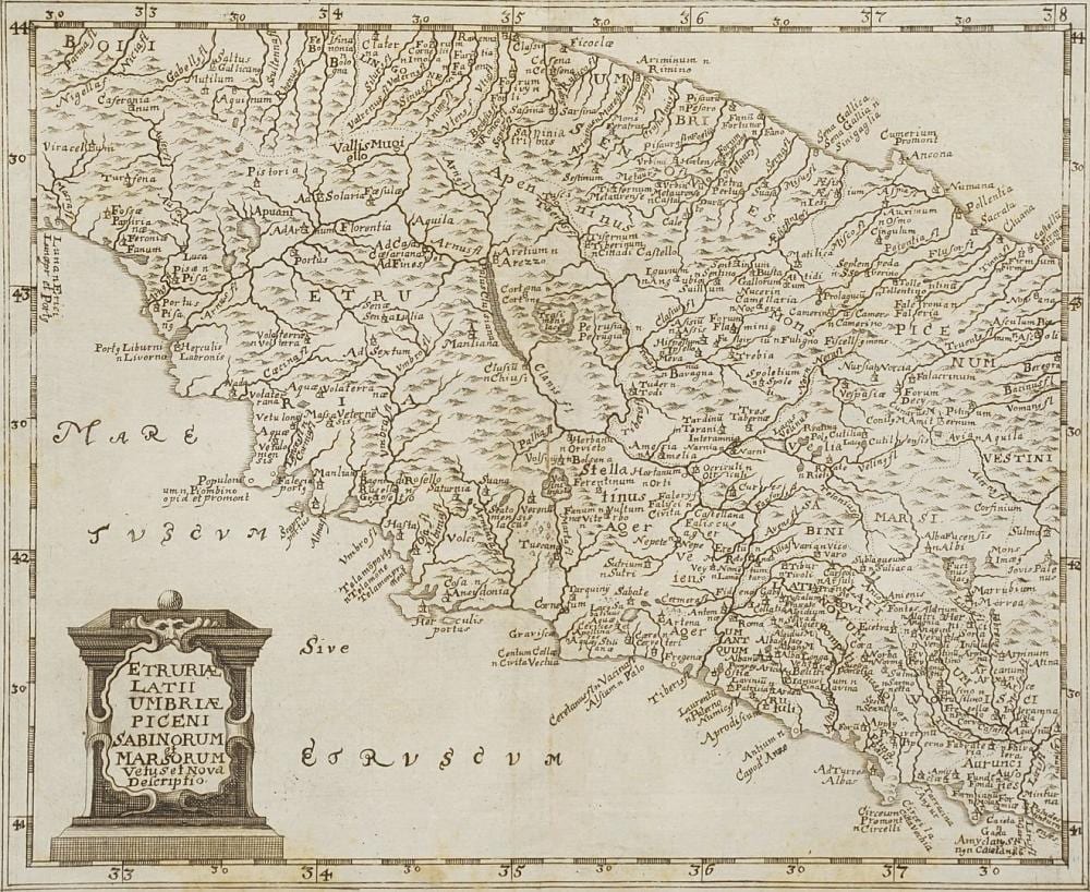Philipp Clüver comparable auction result: philipp cl ver 1580 1622 map of central italy