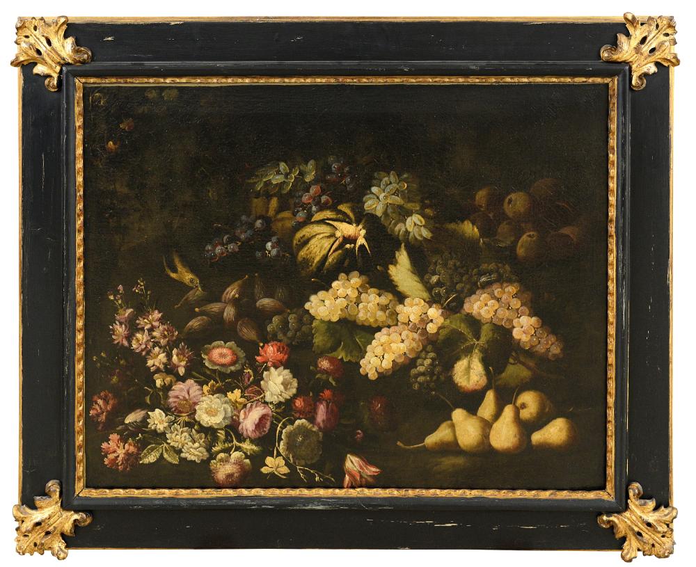 Antonio Gianlisi comparable auction result: natura morta con fiori e frutta e un beccafico